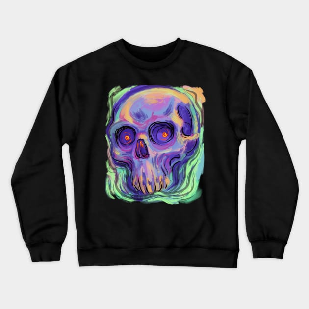 Skull Oil Paint Crewneck Sweatshirt by Shawnsonart